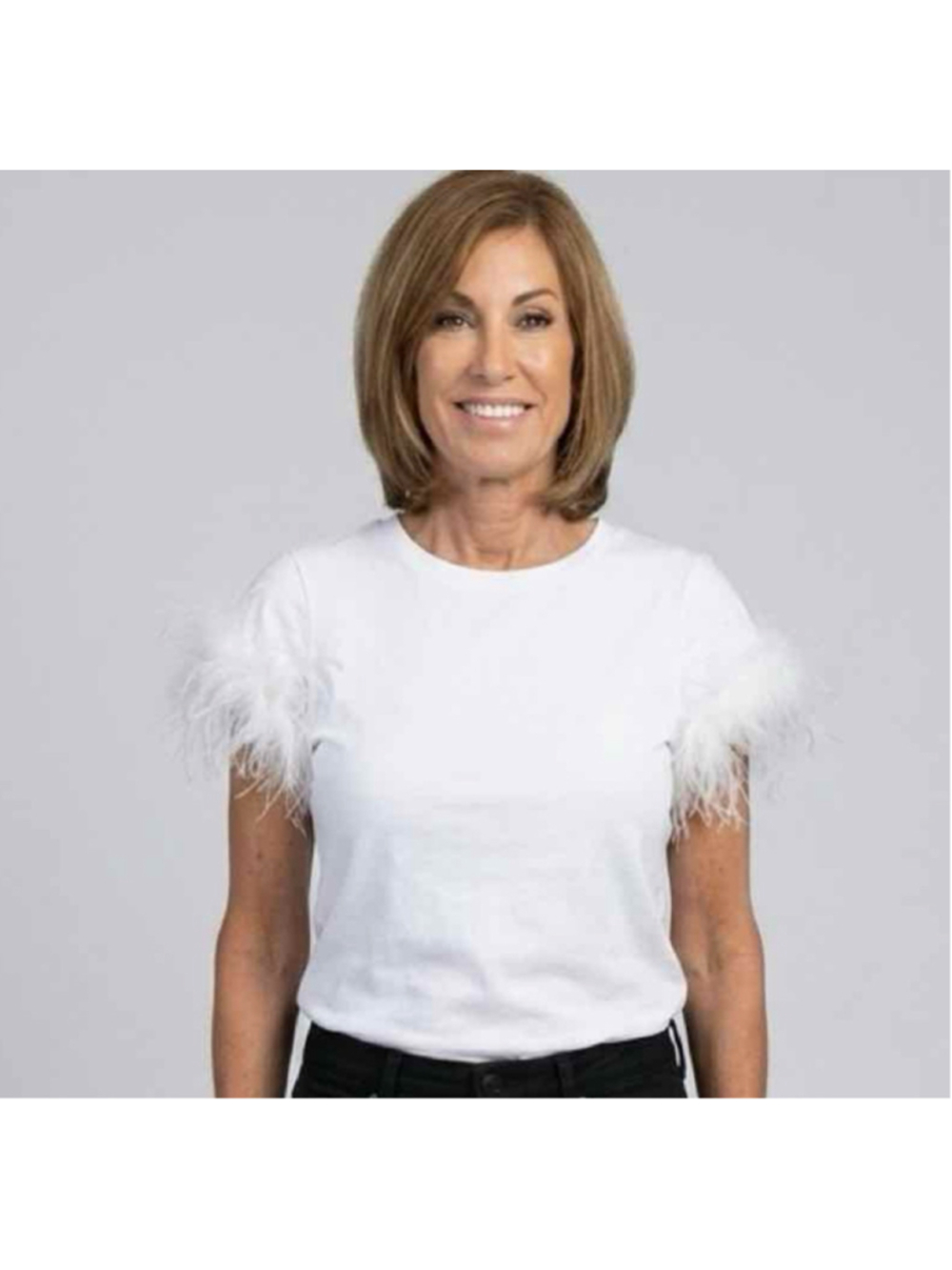 cinq a sept Zoie Feather Trimmed Tee